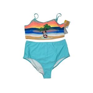 Disney Minnie Mouse Bikini XL 2Pc Swimsuit Tropical Beach Resort Pool Parks NWT